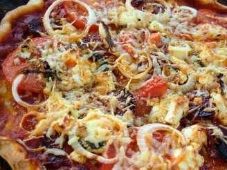 Auberge Chorizo, Goat's Cheese and Onion Pizza - Thin Crust