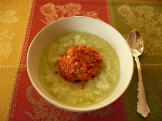 Chilled Cucumber-Yogurt Soup With Bulgur Timbales