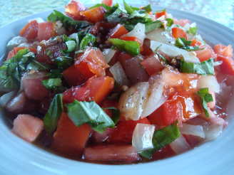 Grilled Red Pepper, Sweet Onion, and Tomato Salad