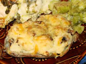 Double-Baked Potatoes With Mushrooms and Cheese