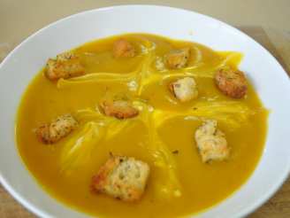 Roasted Butternut Squash Soup With Crispy Croutons