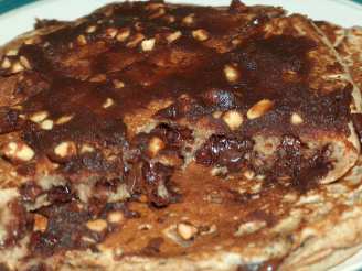 Whole-Wheat Chocolate Chip Pancakes With Chocolate Peanut Butter