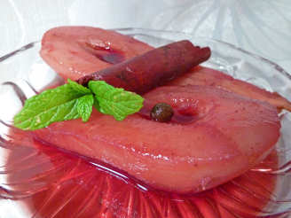 Pears Poached in Peppered Port