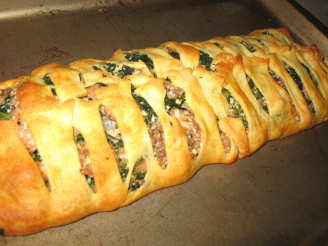 Sausage, Spinach & Cheese Crescent Braid - Low Fat