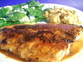 Pan Roasted Salmon Steaks With Sherry Vinegar- Honey Glaze