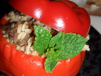 Moroccan Spiced Lamb Stuffed Bell Peppers
