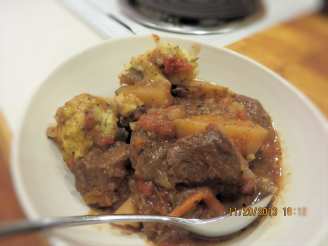 A Winter's Walk Beef and Carrot Stew With Herb Crusted Dumplings