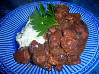 Crock Pot Beef With Mushroom and Red Wine Gravy