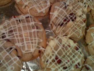 Bells & Holly Lattice Cookies: Cranberry, White Chocolate, Orange, & Ginger