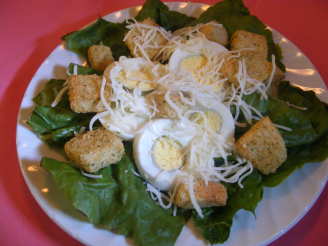 Crunchy Romaine Salad With Eggs and Croutons