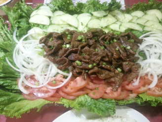 Elephant Walks Loc Lac (Cambodian Beef With Lime Dipping Sauce)