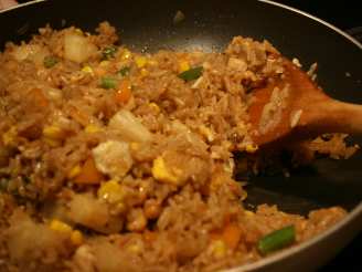 Pineapple Fried Rice from Cooked (Leftover) Rice and Chicken