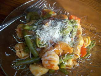 Shrimp Tortellini With Green Beans and Red Peppers