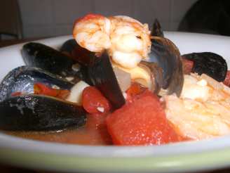 Seafood Trio With Fire Roasted Tomato Garlic Sauce