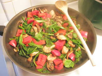 Mushroom Medley With Spinach, Ginger and Soy