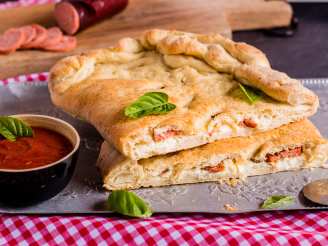 Sausage and Pepperoni Cheese Stuffed Calzone
