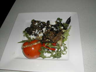 Barbecue Lamb on Mediterranean Salad