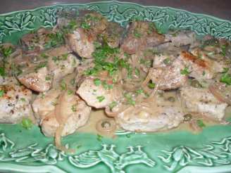 Simmered Pork with Mustard-Caper Sauce