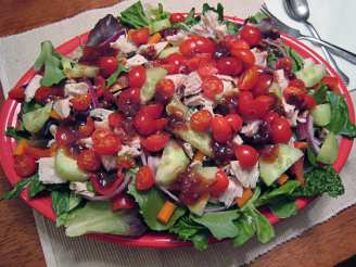 Tossed Green Salad W. Chicken and Raspberry Chipotle Vinaigrette