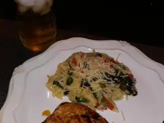 Romano's Macaroni Grill Teriyaki Salmon With Spinach Orzo