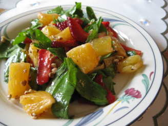 Salad Greens With Oranges, Strawberries and Vanilla Vinaigrette