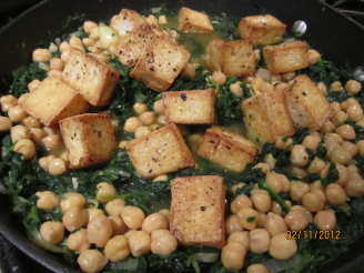 Indian Tofu and Spinach over Almond Rice