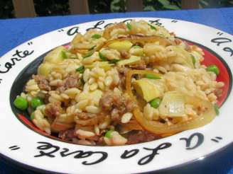 Orzo Risotto With Sausage and Artichokes