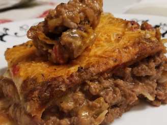 Smothered Beef and Bean Burrito Casserole