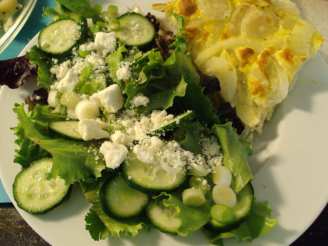 Mesclun Salad With Cucumber and Feta