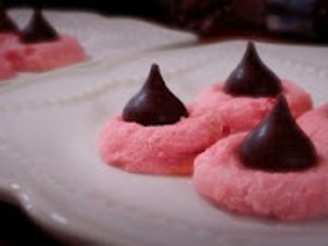 Cherry Chocolate Kiss Cookies - Valentine Kisses
