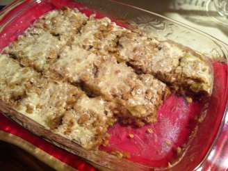 Rhubarb Streusel Bars With Ginger Icing