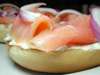Smoked Salmon and Cream Cheese Open Sandwich for One