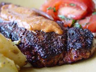 Spice-Crusted New York Strip Steaks With Mesa Grill Steak Sauce