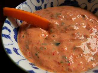 Guilt Free Creamy Roasted Red Pepper & Basil Dip (Low Fat)