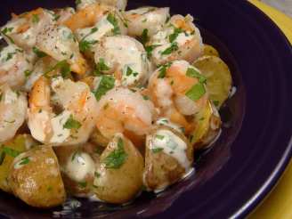 Warm Roast Potato and Shrimp Salad
