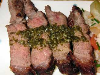 Grilled Strip Loin Steak With Bacon Chimichurri