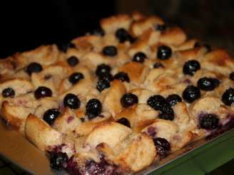 Blueberry Bagel Bread Pudding