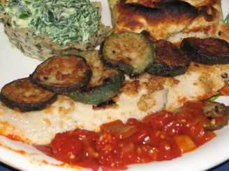 Fried Fish & Zucchini With Spicy Tomato Sauce