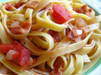Tomato, Bacon and Onion Fettuccine