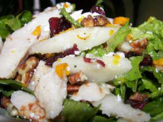 Sweet N Tangy Pear Salad With Chicken Strips