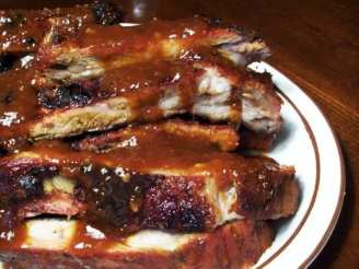 Smoky Sweet Spareribs With Sauce and Beans