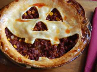 Jack-O-Lantern Sloppy Joe Pie (Halloween Recipe)
