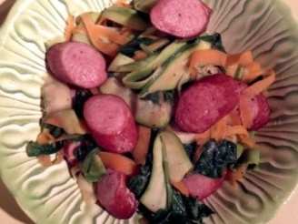 Vegetable Ribbons With Turkey Sausage