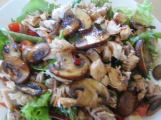 Mushroom and Shredded Chicken Salad