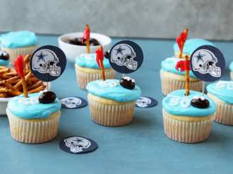 Decorated Football Poke Cupcakes