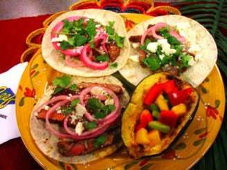 Adobo Beef Tacos With Pickled Red Onions