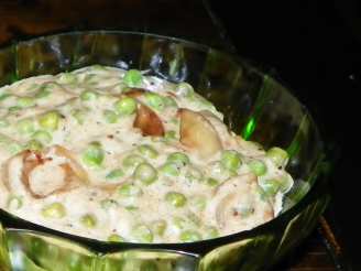 Decadent,   Peas With Baby Onions and Cream