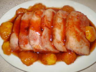 Barbecued Ham and Peaches