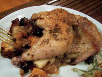Roasted Cornish Hens With Dried Cherry Stuffing
