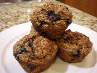 High Protein, High Fiber Blueberry Muffins
